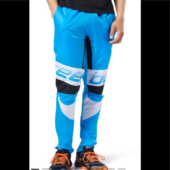 NWT Reebok Blue/Turquoise Classic Advance Track Pants - Men's Size Small - Picture 1 of 9